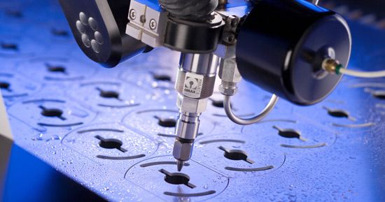 OMAX Nozzle inside machine