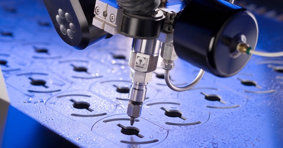 OMAX Nozzle inside machine
