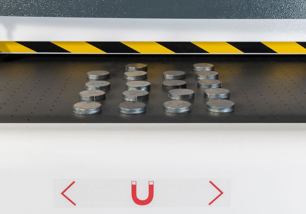 Front Table with small parts on magnetic track