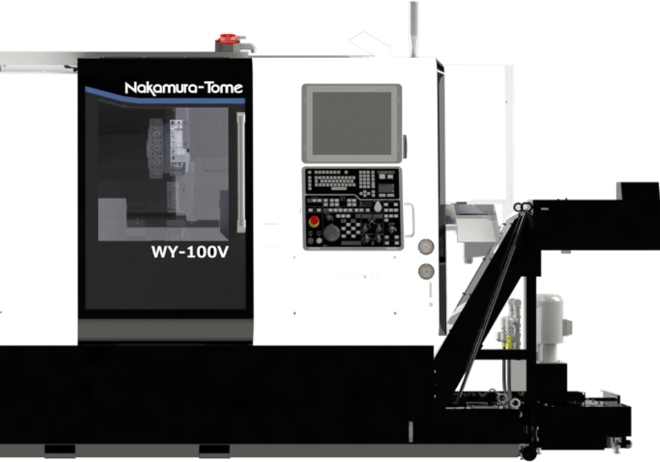 Nakamura-Tome's WY-100II CNC Milling Machine provides extremely powerful features like pinch milling, drilling, and turning.