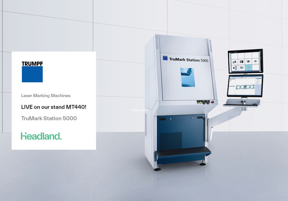 TRUMPF's TruMark Station 5000 fiber laser marking machine can include linear axes in the x and y directions in marking, etching and engraving and rotary axes with different clamping ranges.