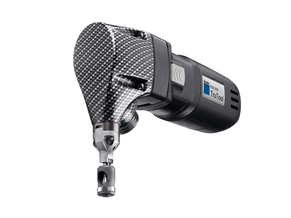 You can cut components with a material thickness of up to 2.5 millimetres with the TruTool FCN 250 Fiber Composite Nibbler.