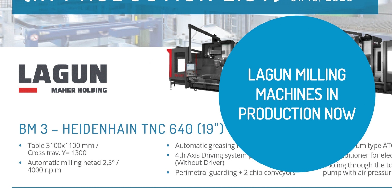 Lagun Milling Machines In Production as at October 2020