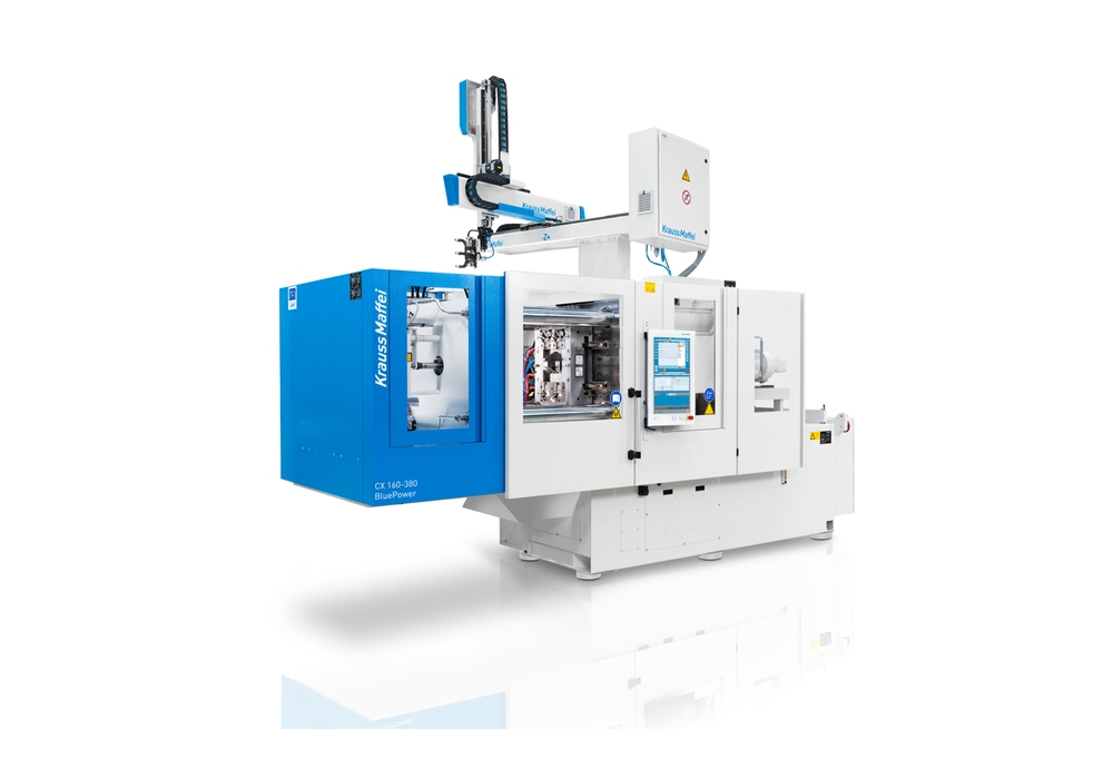 Krauss Maffei's fully hydraulic CX series plastic injection moulding machine offers outstanding compactness, efficiency and flexibility.